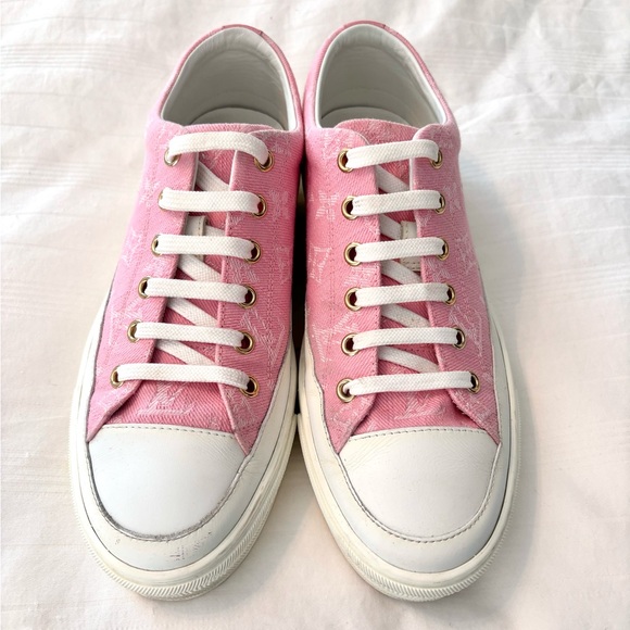 Louis Vuitton Pink Denim Sneaker - Picture 2 of 4